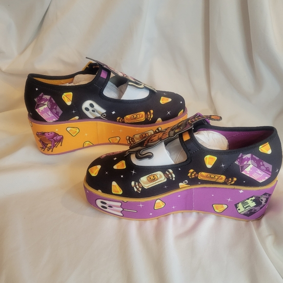 BNIB Hot chocolate chocolacitas Treat Or Kitten platform Mary Jane's 5 - Picture 9 of 15